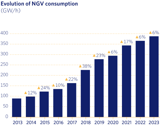 Evolution of NGV consumption
